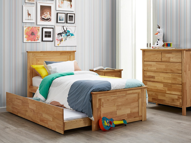Hardwood Single Trundle Bed Modern Kids By B2c Furniture
