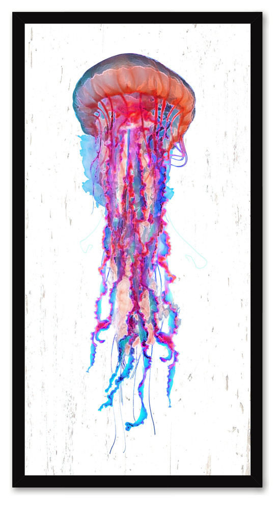 Purple Jellyfish Reproduction Painting, 19"x38"