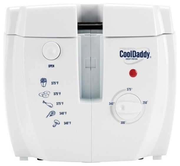 Presto 05443 Cool Daddy Electric Deep Fryer, 2 Quart, 1500 Watts, White Contemporary Deep