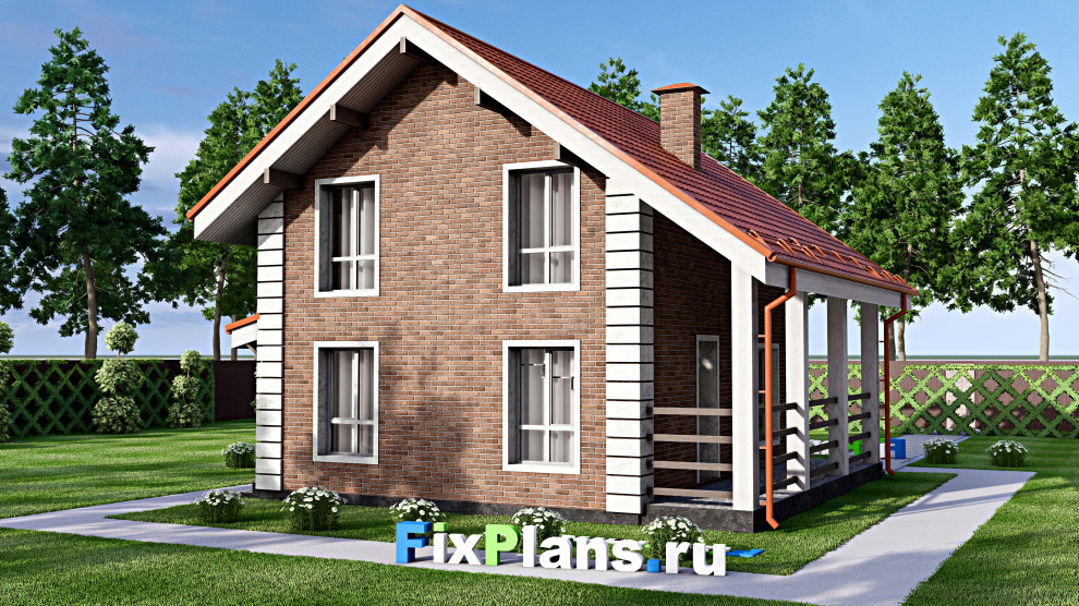 Проект дома с мансардой 9х9 м S104м2 F-14660