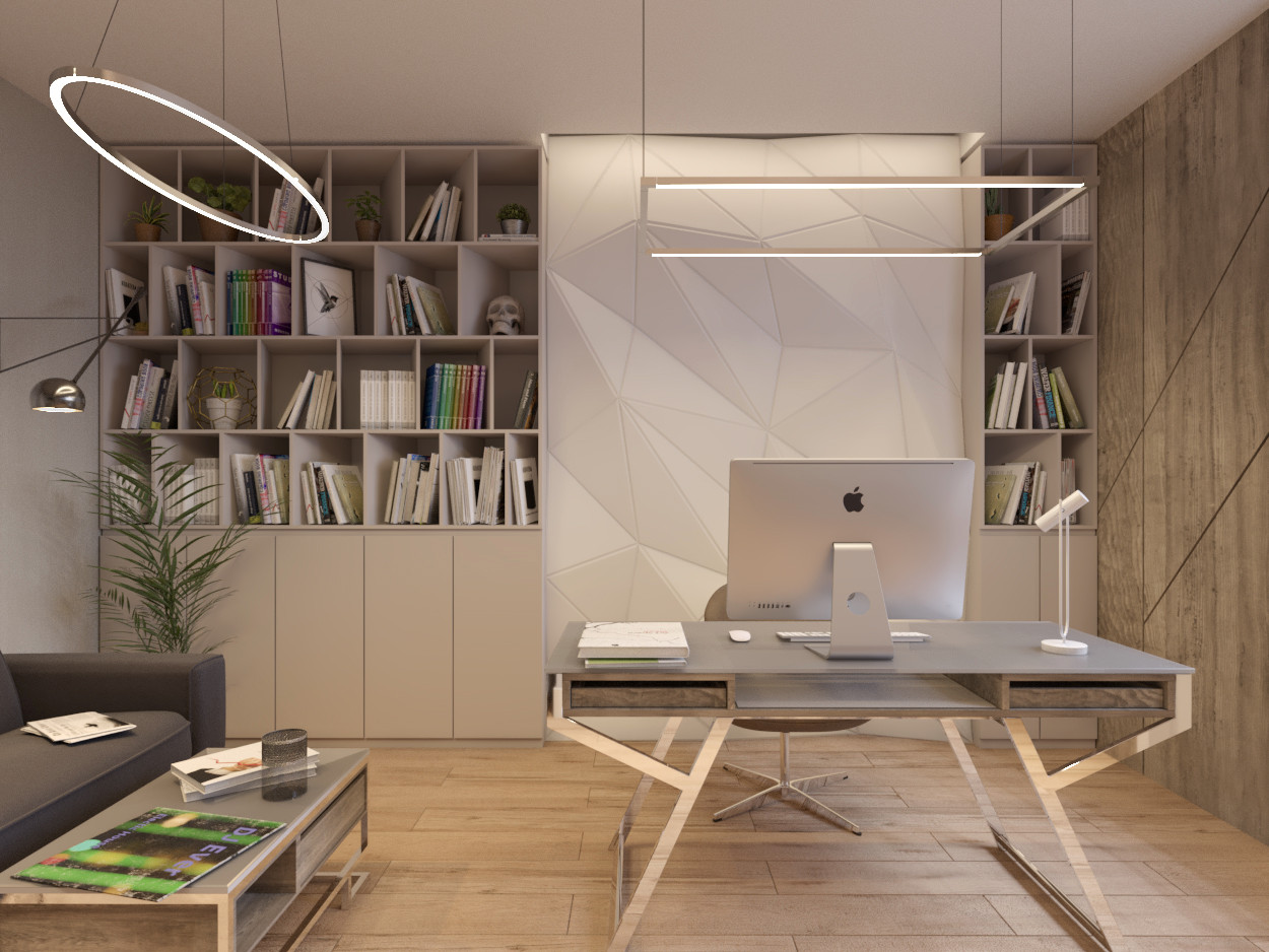 Дизайн проект кабинета в современном стиле