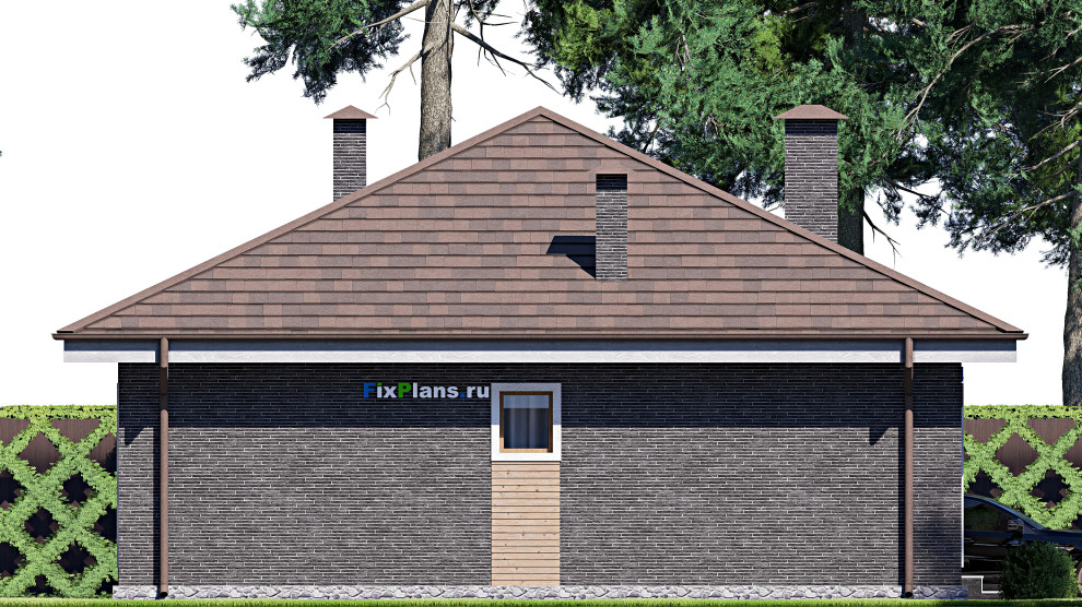 Проект одноэтажного дома 10х10м S76м2 F-17621