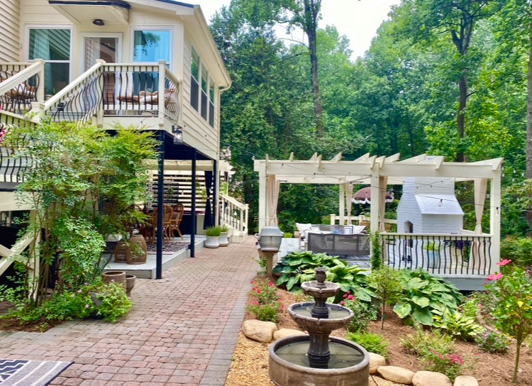 Hot Tub Spa Surround/Patio Pergola with Fireplace