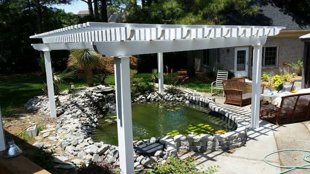 Pergola over KOI Pond - Tropical - Landscape - Other - by Outdoor ...