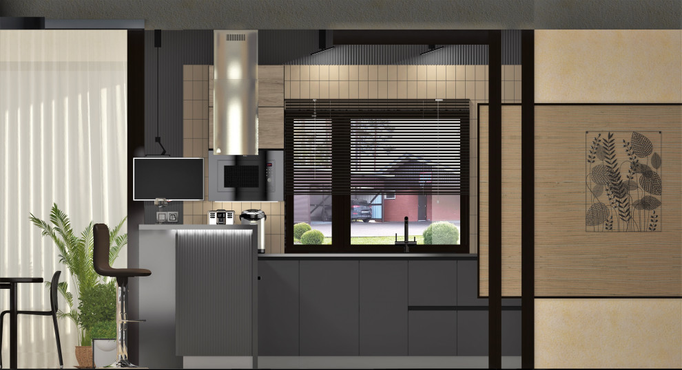 Визуализация проекта редизайн кухни в частном доме