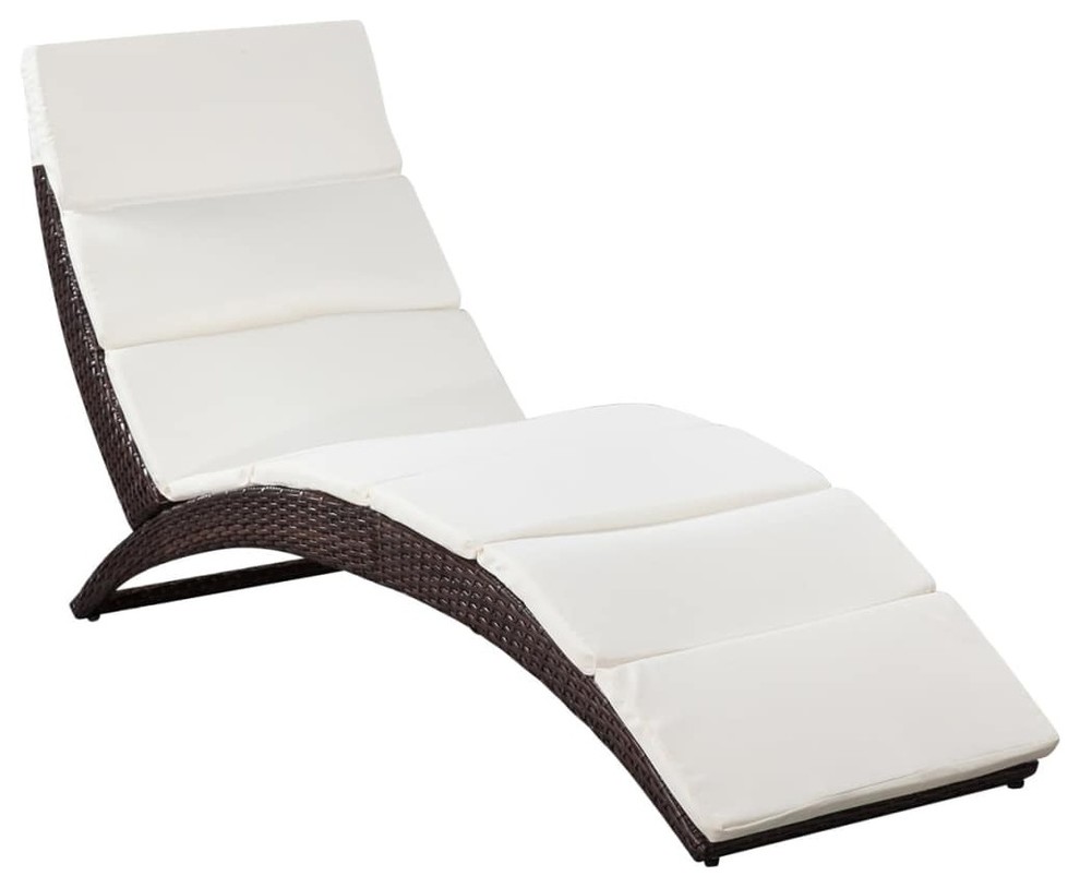 foldable rattan sun lounger