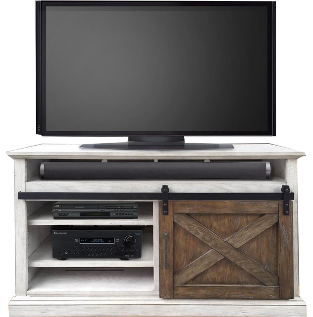 Parker House Savannah 55 Tv Console With Sliding Doors In White