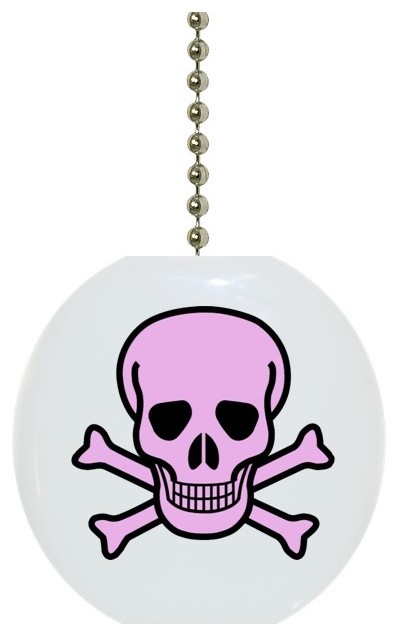 Pink Skull Crossbones Ceiling Fan Pull