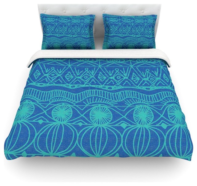 Catherine Holcombe "Beach Blanket Confusion" Queen Featherweight Duvet Cover