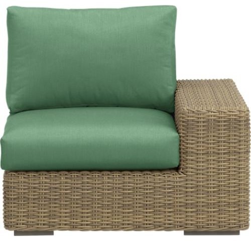 Newport Modular Right Arm Chair with Sunbrella® Bottle Green Cushions
