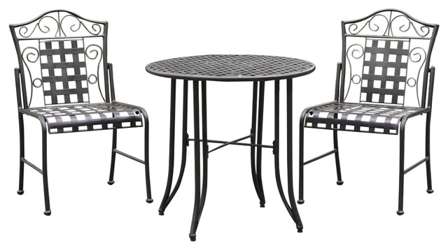Set Of Three Mandalay Iron Bistro Set Set Of Three Mandalay Iron Bistro Set