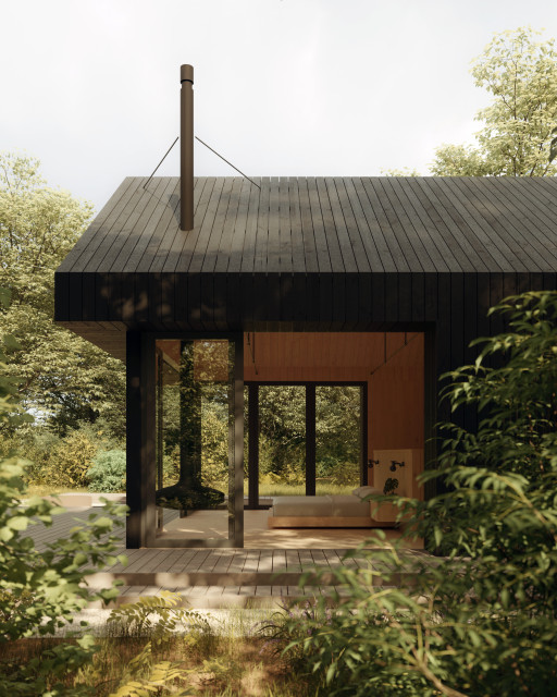 Bow Cabin skandinavisk-fasad