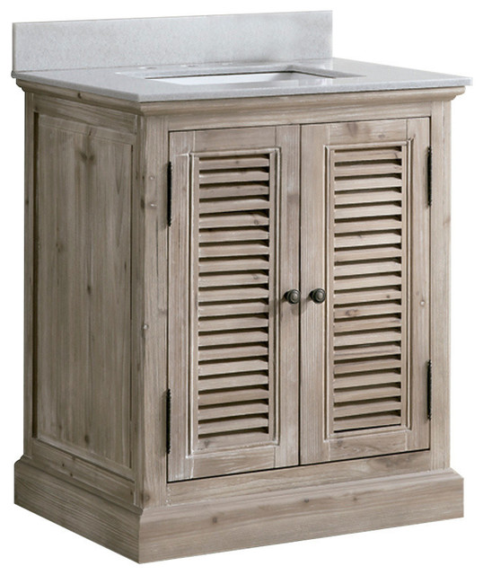 Infurniture 31 Solid Wood Sink Vanity With Arctic Pearl Quartz Infurniture 31 Solid Wood Sink Vanity