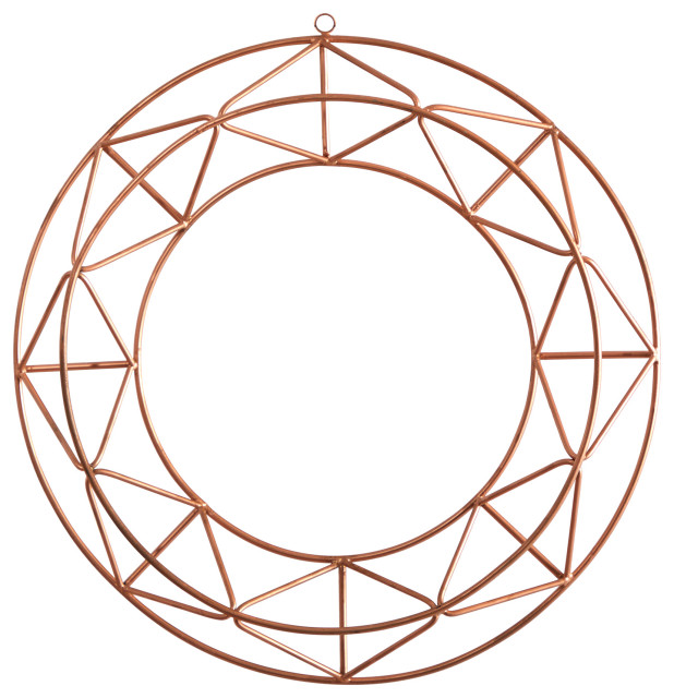 16" Geometric Copper Wall Decor Contemporary Metal Wall Art by