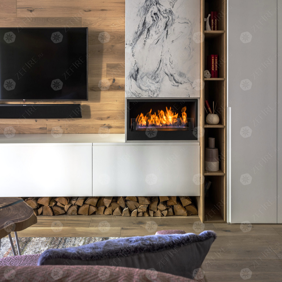 Компактная каминная в стиле ЭКО