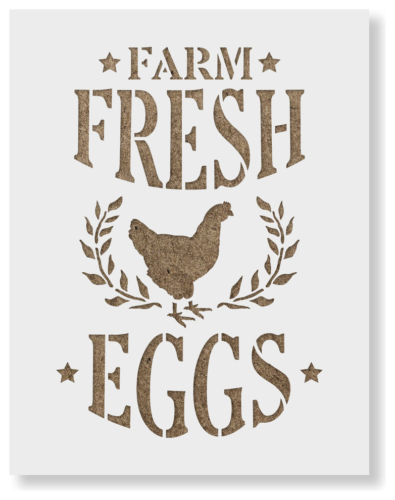 Fresh Eggs STENCIL CRATE Panels CFRE Vintage English Market SUPERIOR 250 MYLAR