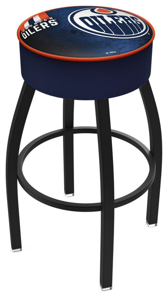Holland L8B1 03 Edmonton Oilers 30" Swivel Bar Stool Black