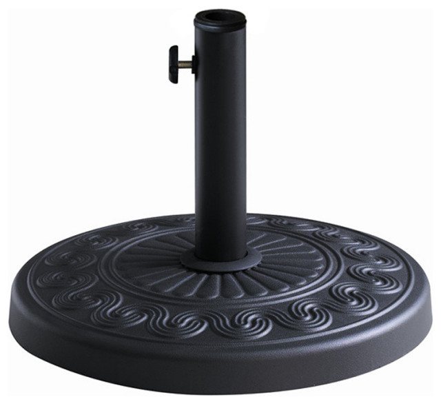 Unique Furniture Round Steel and Concrete Umbrella Base in Black
