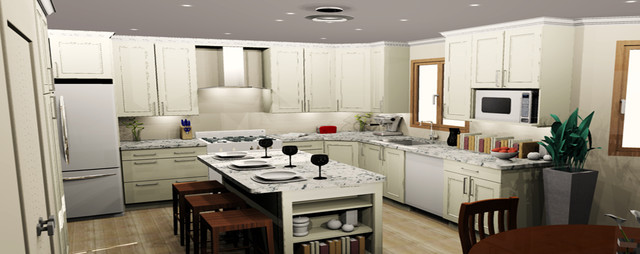 Trendy Transitional Kitchen transitional