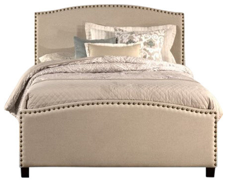 Kerstein Light Taupe Queen Complete Bed With Rails