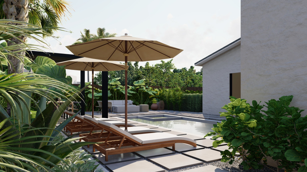 Example of a minimalist home design design in Miami