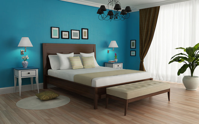 Голубой в интерьере