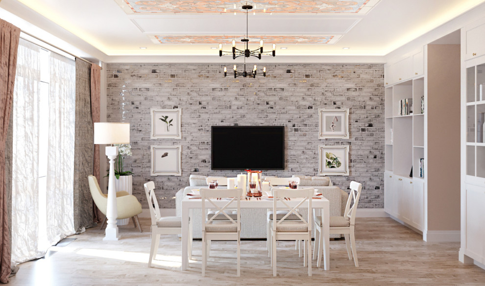 Дизайн проект квартиры  общей площадью 87 м2 в стиле "Эклектика"