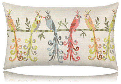 lovebirds lumbar pillow (12x20)