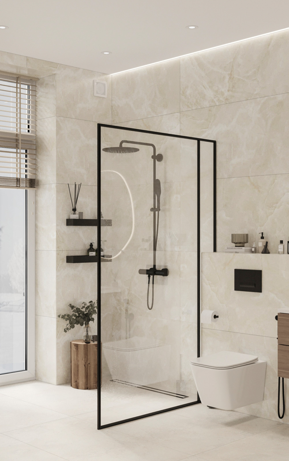 Стильный интерьер коттеджа с женской и мужской спальнями