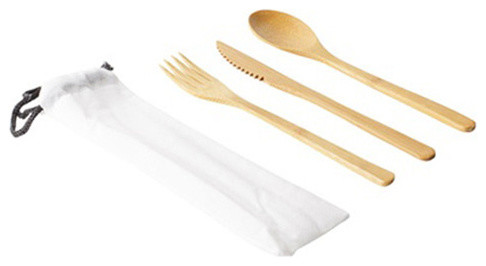 Fork/Spoon/knife Reusable Dinnerware Set in Fabric Pouch 500 Ct