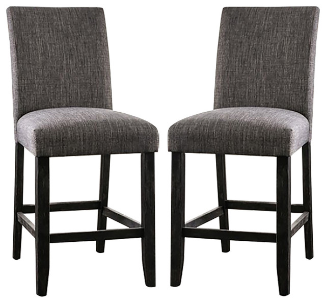 Set of 2 Counter Height Dining Chairs Transitional Bar Stools And