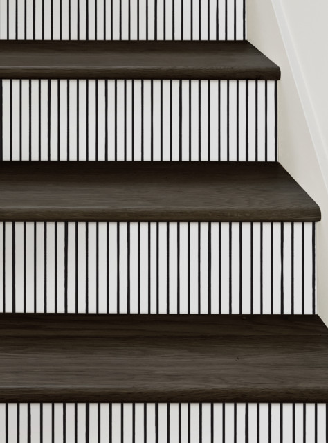 Painted Vertical Lines Peel and Stick Stair Riser Strips, 48