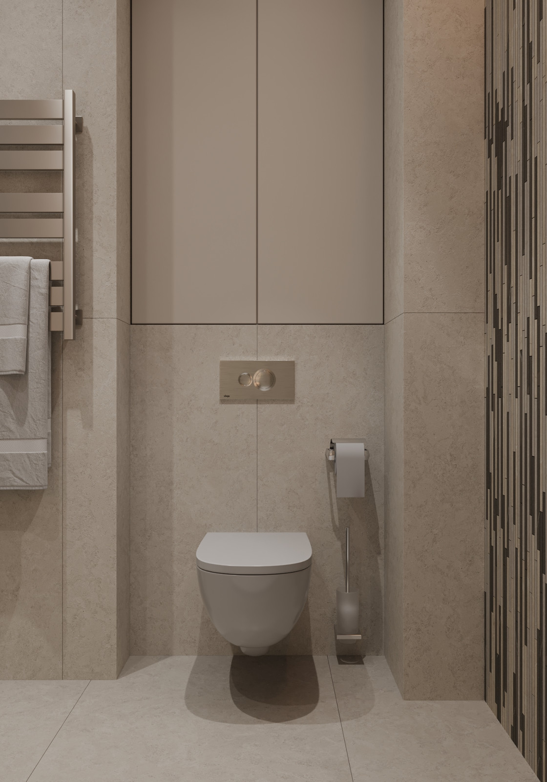 Санузел с акцентной стеной