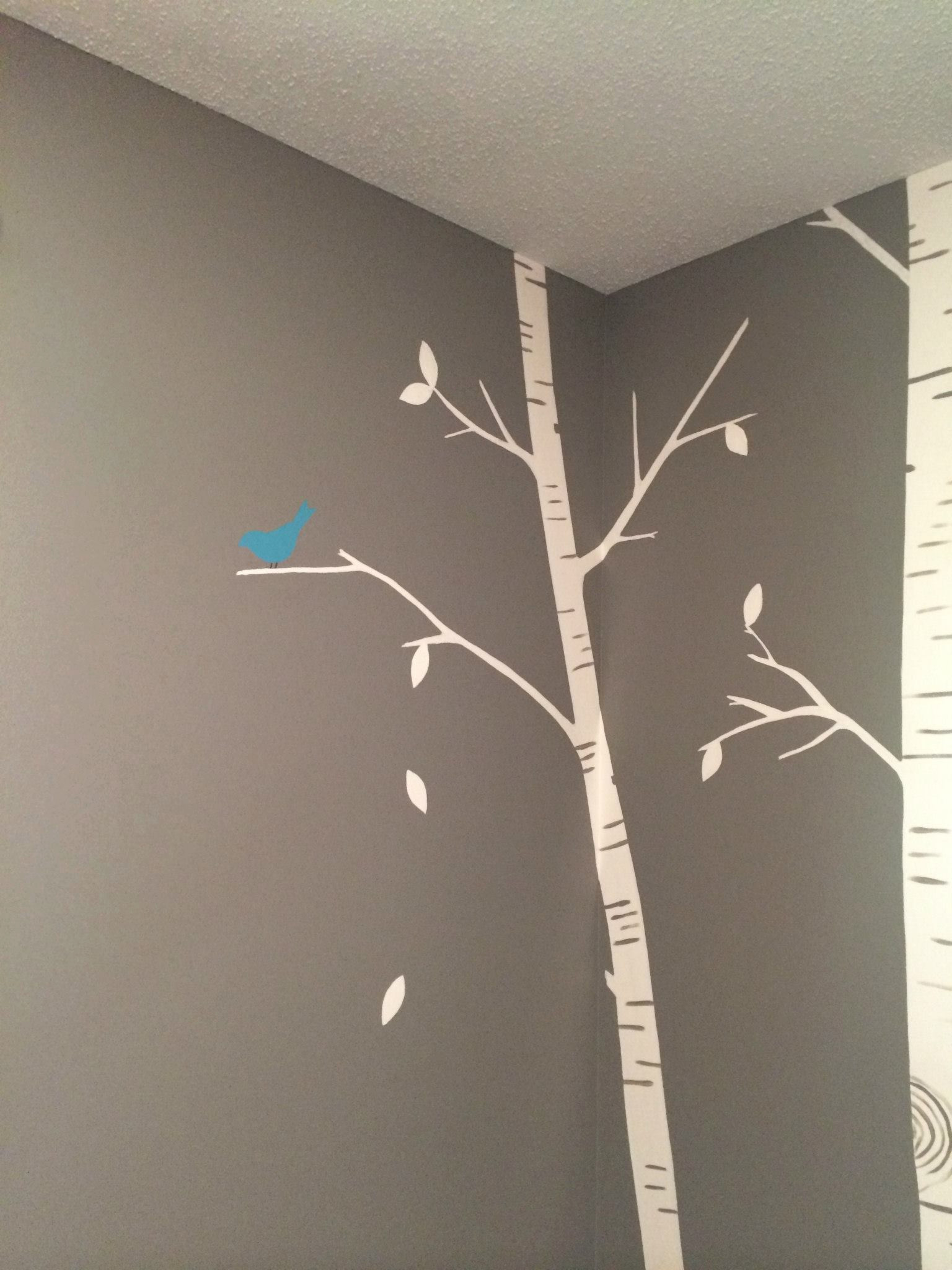 Birch Tree Hand Painted Nursery