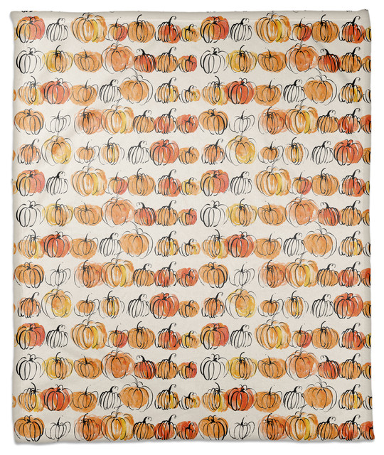 Watercolor Pumpkins 50"x60" Fleece Blanket