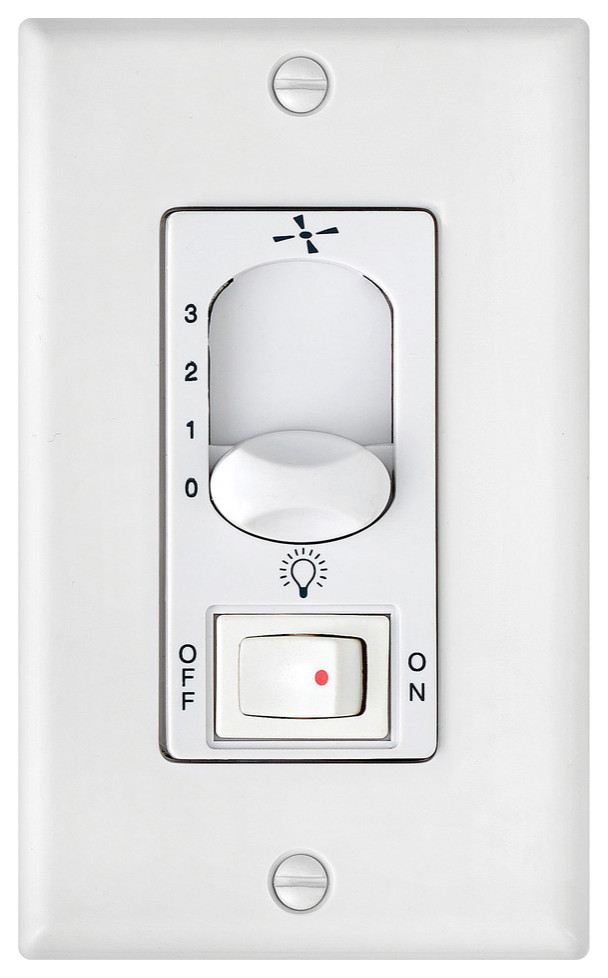 Wall Control 3 Speed, On/Off Switch, White - Ceiling Fan Accessories ...