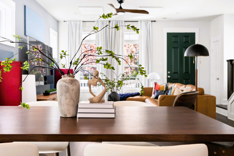 Eclectic Midcentury Living Room & Dining Area – Hillsborough, NC
