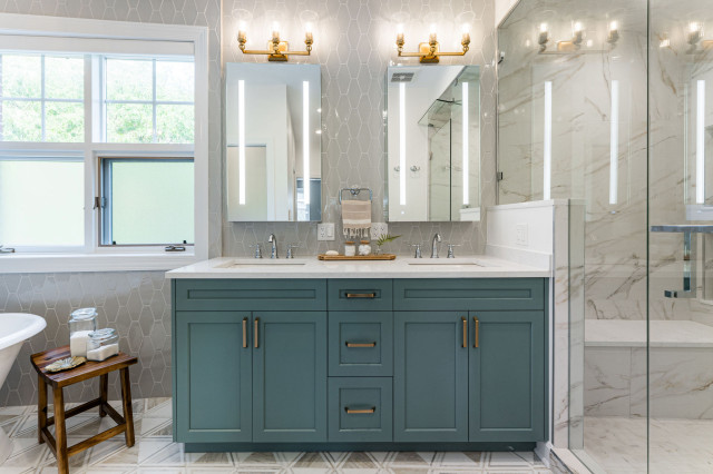 Bathroom Of The Week More Space And Storage With A Steam Shower - Bathroom Cabinet Paint Ideas