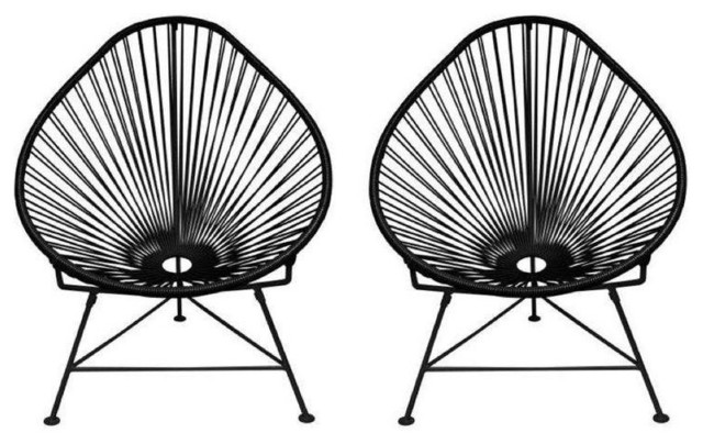 Black Innit Acapulco Chairs - A Pair - $870 Est. Retail - $700 on Chairish.com