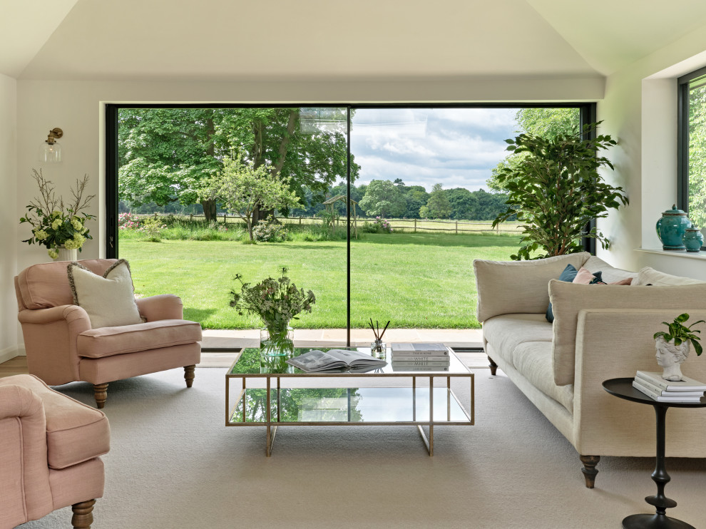 Example of a large trendy home design design in Hampshire