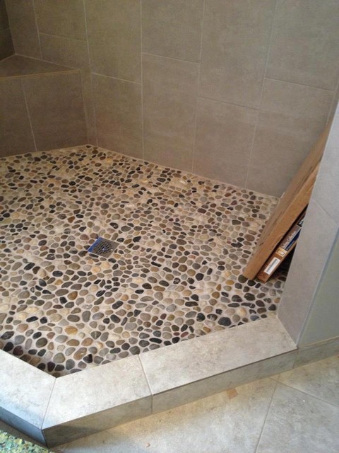 Pebble Rock Shower Floor American Traditional Detroit By Pebble Rock Shower Floor American