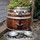 Hounds Inn wine barrel fountains