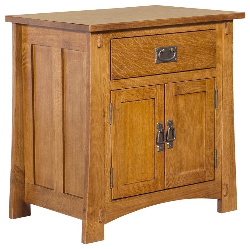Mission Quarter Sawn Oak 2Door 1Drawer Nightstand Transitional