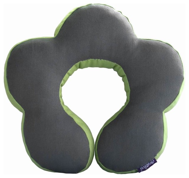 Shop Houzz Blancho Bedding Petals Creative Neck Pillow Handmade U-shaped Travel Pillow, Gray ...