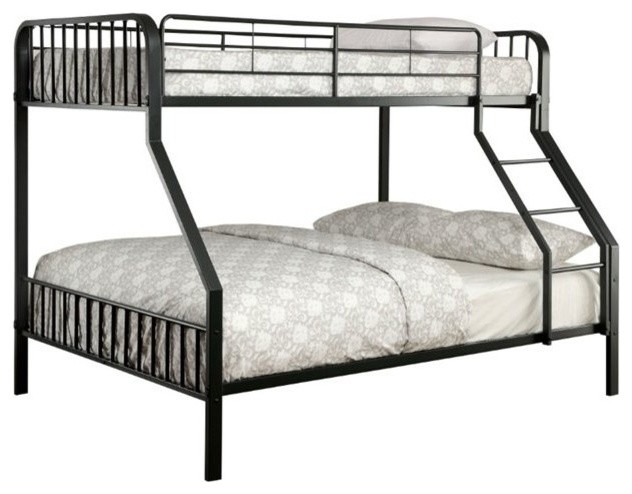 Furniture Of America Ciera Twin Over Full Metal Slat Bunk Bed In Furniture Of America Ciera Twin Over Full Metal Slat Bunk Bed In Black Transitional Beds By Homesquare