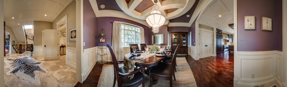 Design ideas for a traditional dining room in Calgary.