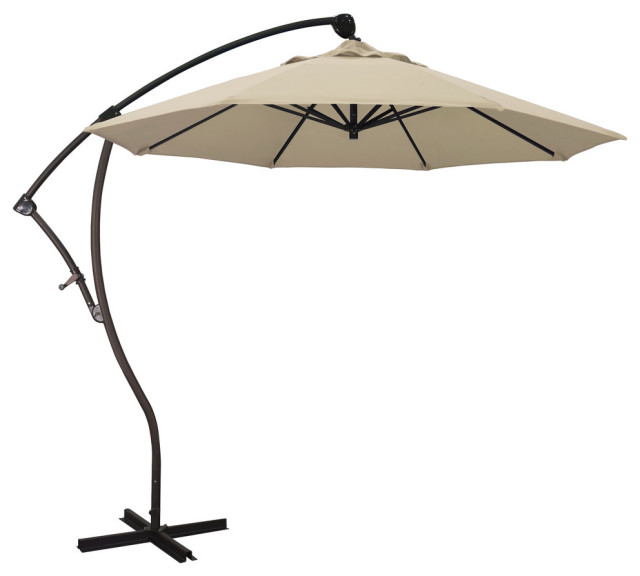 9' Bronze Cantilever Crank Lift 360Rotation Aluminum Umbrella