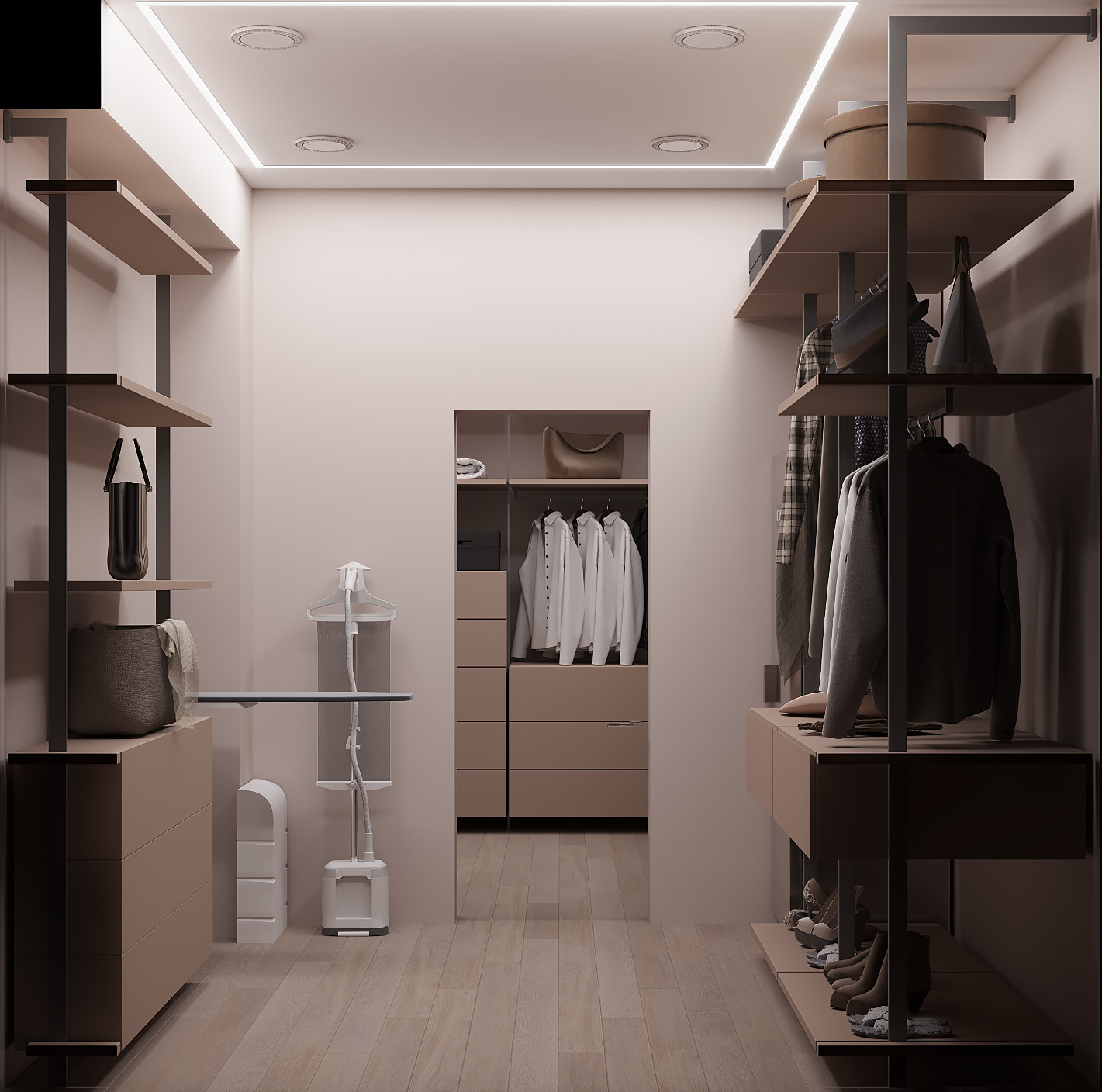 Спальня с гардеробом в современном стиле