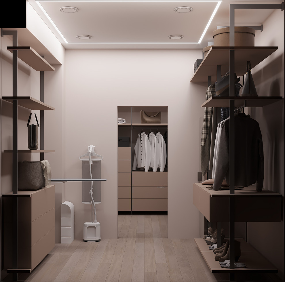 Спальня с гардеробом в современном стиле