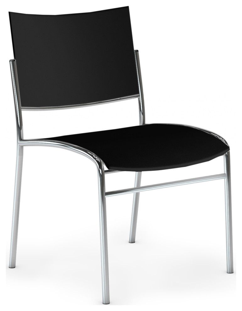 Mayline Escalate Set Of 4 Stacking Chair In Black Finish ESC2B